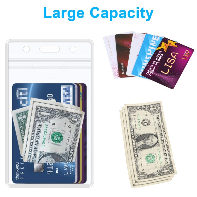 Wisdompro Badge Holder with Retractable Reel, 2 Pack Vertical Double Sided Clear ID Badge Card Holder and Carabiner Badge Reel with 24 inch Pull Cord - Image 5